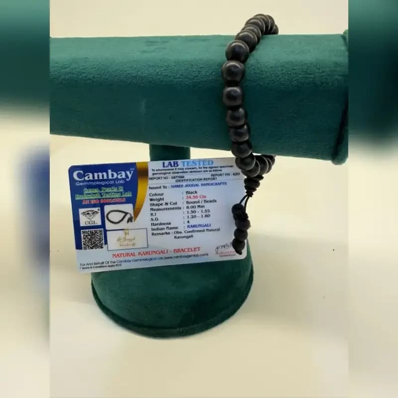 Lab-certified natural Karungali bracelet