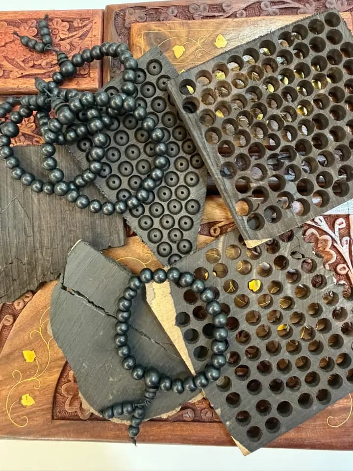 Natural Karungali ebony wood beads and bracelets