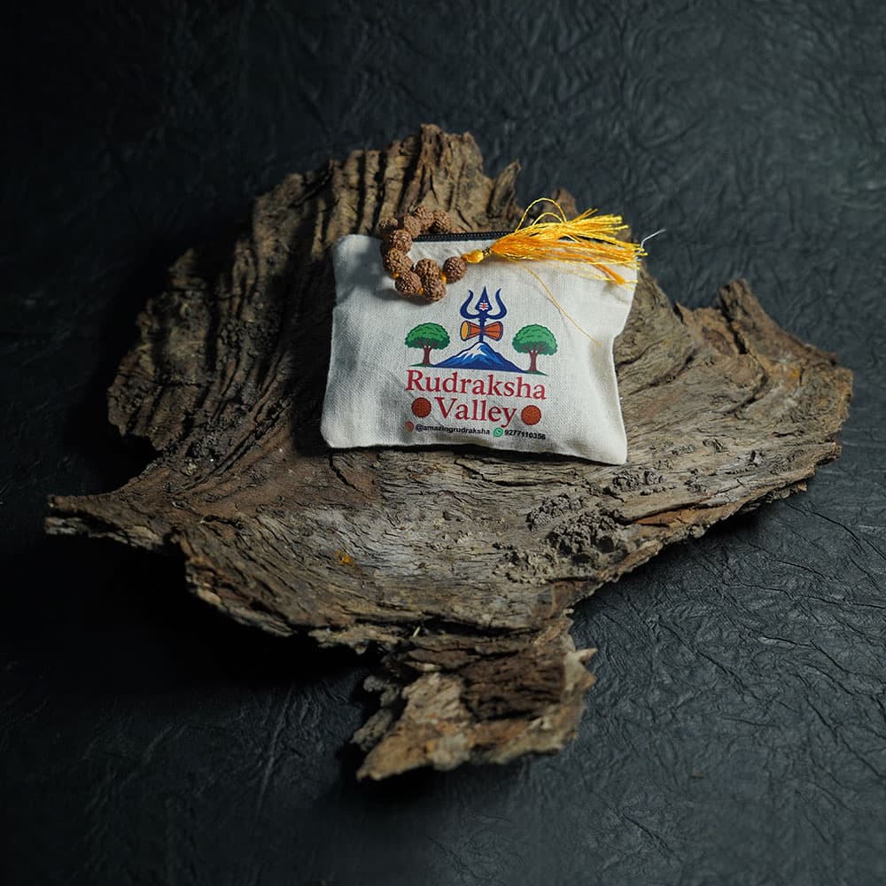Rudraksha Storage Pouch (Premium Cotton Zip Pouch)
